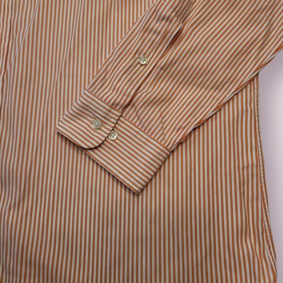 Ralph Lauren Shirt Men 16.5 34/35 Orange Striped Button Up Classic Fit Poplin - Picture 6 of 12
